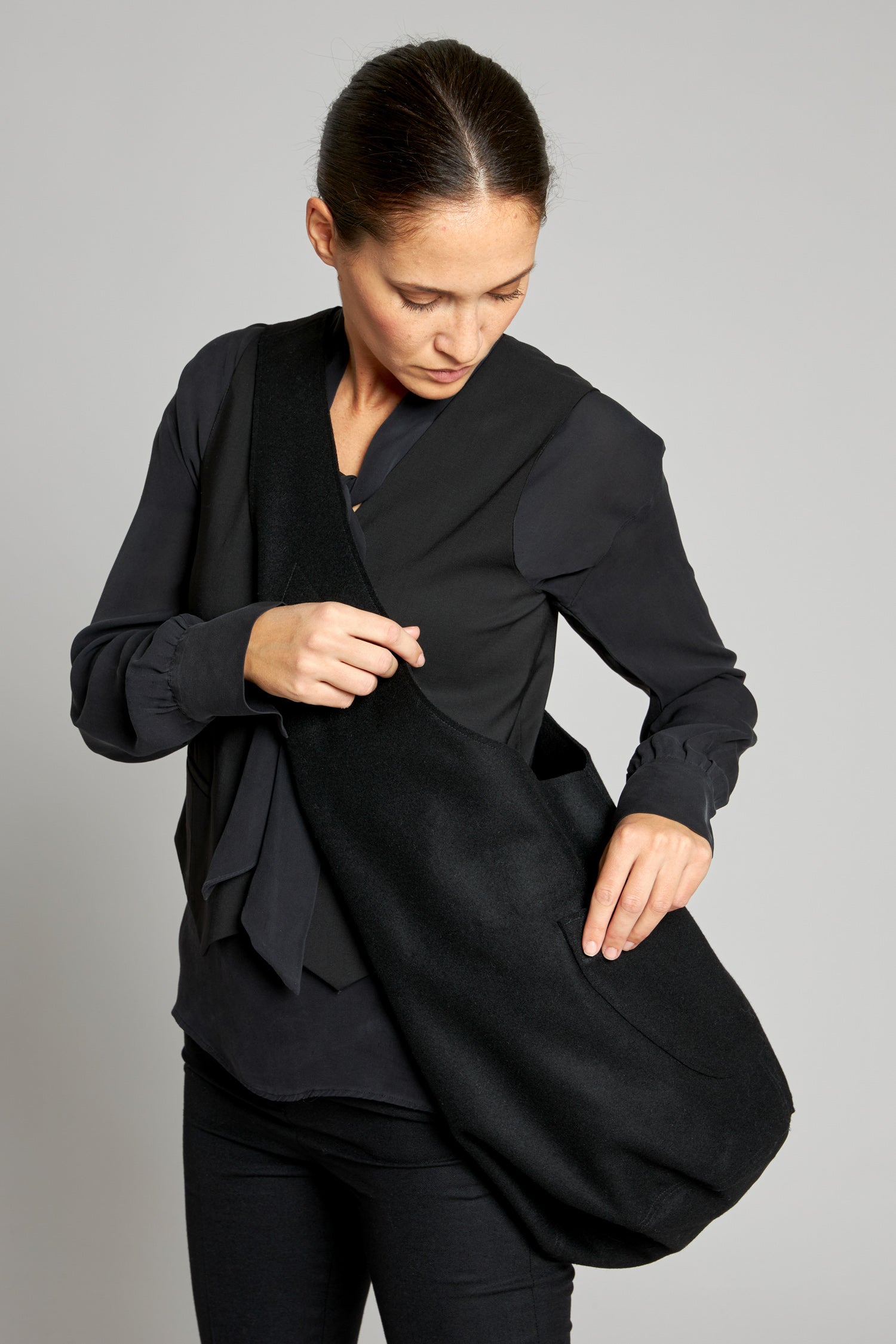 Borsa Pellegrina Panno Laguna Black